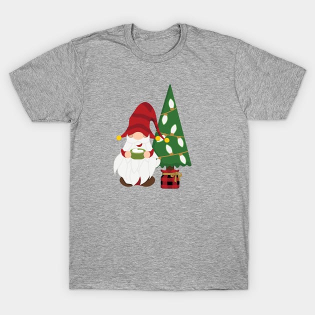 Christmas Gnome with Hot Chocolate T-Shirt by Shapetrix